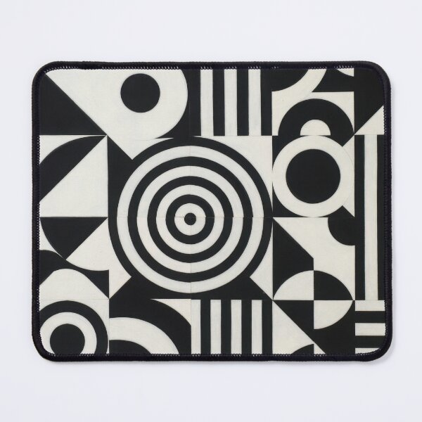 Item preview, Hypnotic Black and White Optical Illusion Wall Art Retro Geometric Op Art Circles and Stripes Pattern Print for Modern Abstract Decor designed and sold by SurfaceCraft Studio.