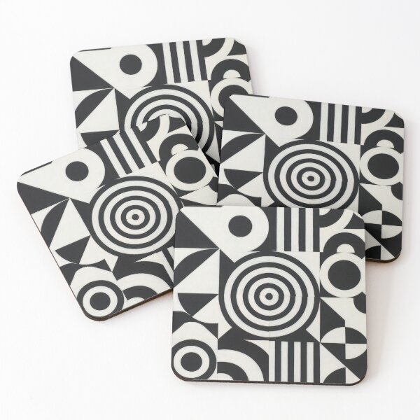 Item preview, Hypnotic Black and White Optical Illusion Wall Art Retro Geometric Op Art Circles and Stripes Pattern Print for Modern Abstract Decor designed and sold by SurfaceCraft Studio.