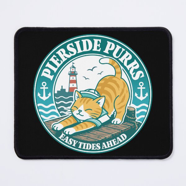Item preview, Orange Tabby Sailor Cat & Lighthouse - Retro Nautical Badge_Green designed and sold by AckeeWolf.