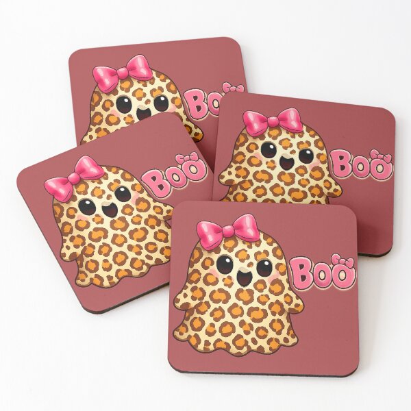 Item preview, Leopard Print "BOO" Ghost | Coquette Pink Bow Halloween Design designed and sold by MOCH- ART.