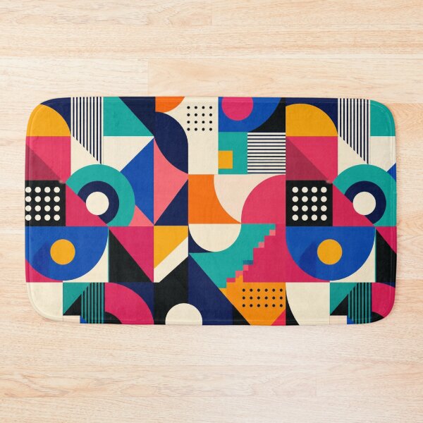 Item preview, Bold Retro Bauhaus Geometric Pattern In Bright Primary Colours designed and sold by My Gluten Free Life UK.