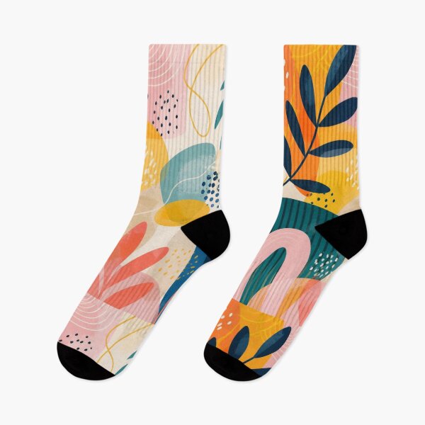 Item preview, Colourful Abstract Botanical Pattern With Organic Shapes And Rainbows designed and sold by My Gluten Free Life UK.