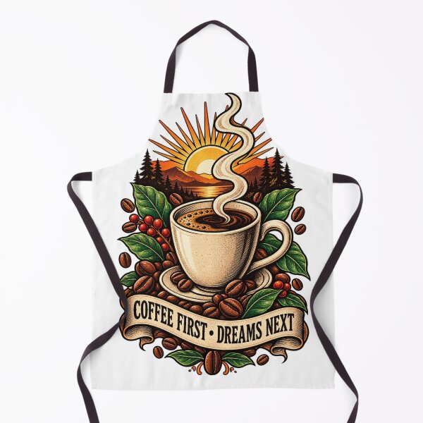Item preview, Coffee First, Dreams Next – Funny Coffee Lover Design designed and sold by SalamInkStudio.