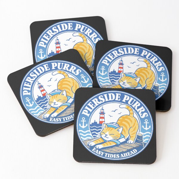 Item preview, Orange Tabby Sailor Cat & Lighthouse - Retro Nautical Badge_Blue designed and sold by AckeeWolf.