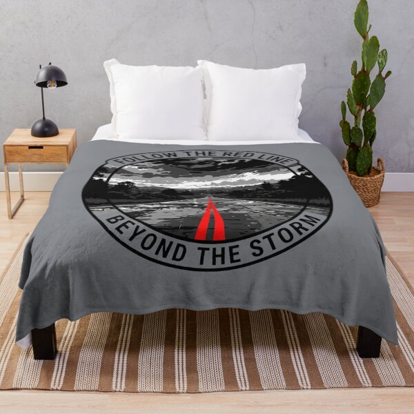 Item preview, Follow The Red Line Beyond The Storm Road Trip Highway Dramatic Sky Travel Badge Art designed and sold by MarCinu Art.