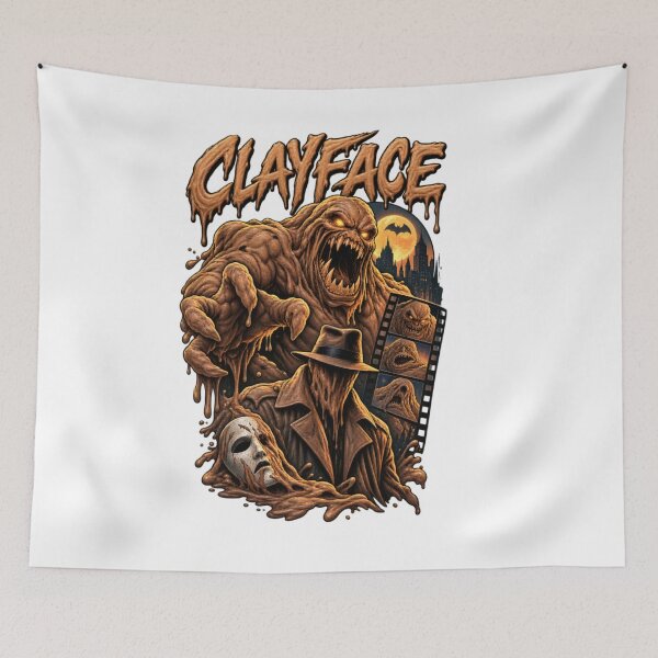 Item preview, Clayface Horror Movie Monster – Retro Halloween Slime Villain designed and sold by ActionForge.