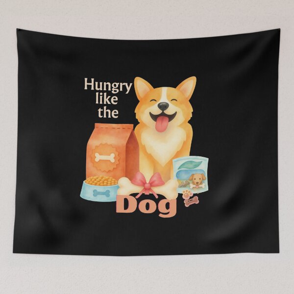 Item preview, Hungry Like The Dog - Funny Corgi Doggie Foodie - Light Text Edition designed and sold by SunandShade.