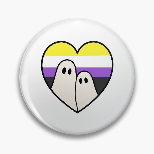 Item preview, Non binary Ghost Couple – Halloween LGBTQ Pride Heart designed and sold by Cannaxes Studio.