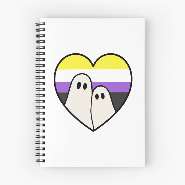 Item preview, Non binary Ghost Couple – Halloween LGBTQ Pride Heart designed and sold by Cannaxes Studio.