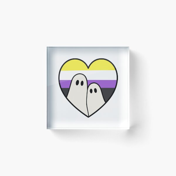 Item preview, Non binary Ghost Couple – Halloween LGBTQ Pride Heart designed and sold by Cannaxes Studio.