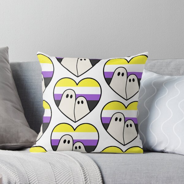 Item preview, Non binary Ghost Couple – Halloween LGBTQ Pride Heart designed and sold by Cannaxes Studio.