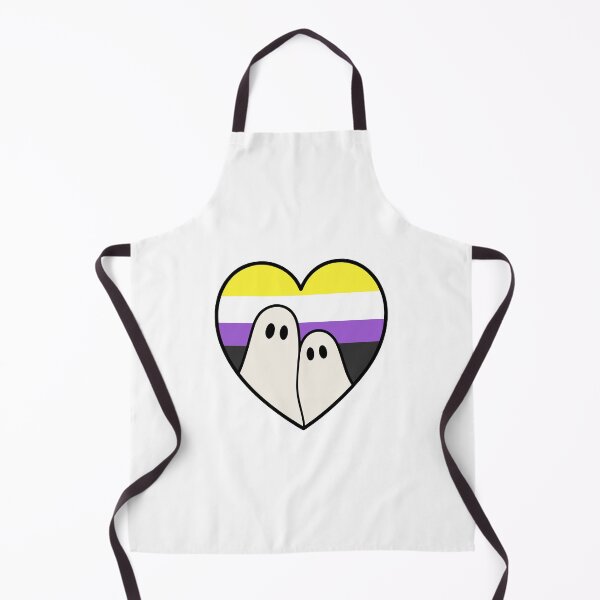 Item preview, Non binary Ghost Couple – Halloween LGBTQ Pride Heart designed and sold by Cannaxes Studio.