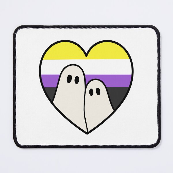 Item preview, Non binary Ghost Couple – Halloween LGBTQ Pride Heart designed and sold by Cannaxes Studio.