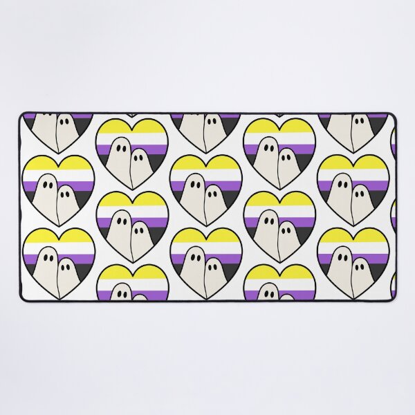 Item preview, Non binary Ghost Couple – Halloween LGBTQ Pride Heart designed and sold by Cannaxes Studio.