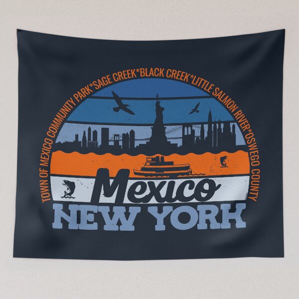 Item preview, Mexico New York Sunset Retro Vintage Local Pride Logo designed and sold by CRHPOD20.