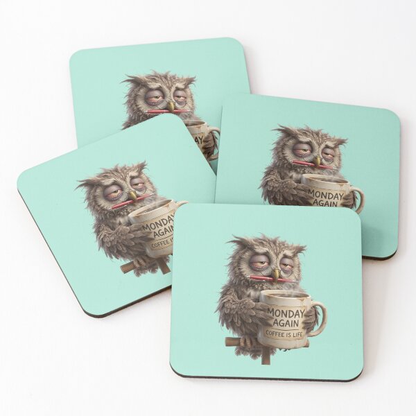 Item preview, Funny 3D Owl Teacher Drinking Coffee - School Humor designed and sold by CoffeeAndChao.