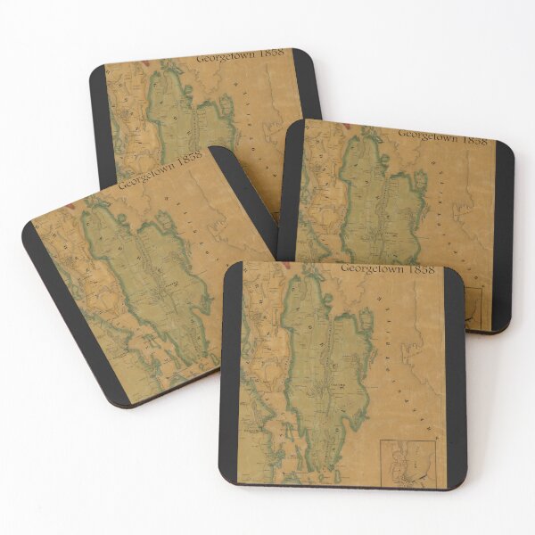 Item preview, Antique Map of Georgetown, Maine 1858 designed and sold by Blue Horse Photo Magic.