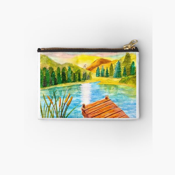 Item preview, Peaceful Lake Wooden Pier designed and sold by TrazosDelSurArt.