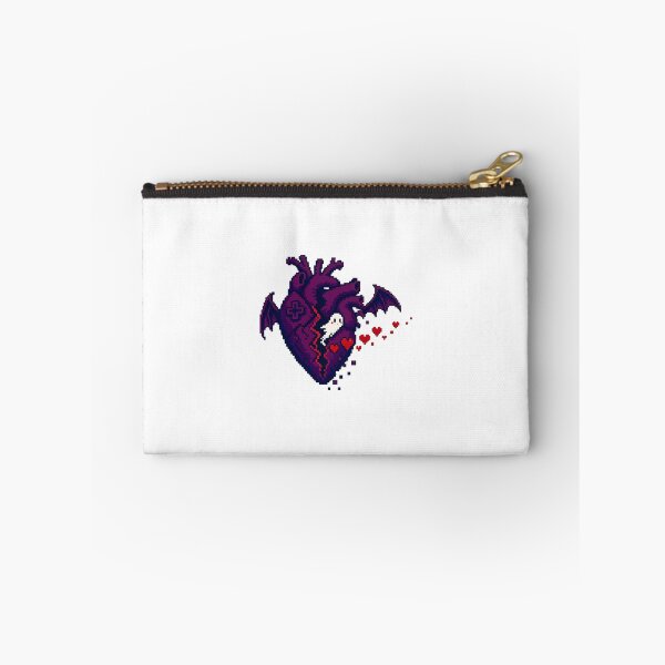 Item preview, Gothic Pixel Heart with Bat Wings and Spooky Ghost designed and sold by chattsuede.