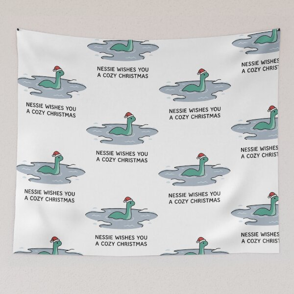 Item preview, Nessie Wishes You A Cozy Christmas Cute Loch Ness Monster Holiday designed and sold by raedattia.