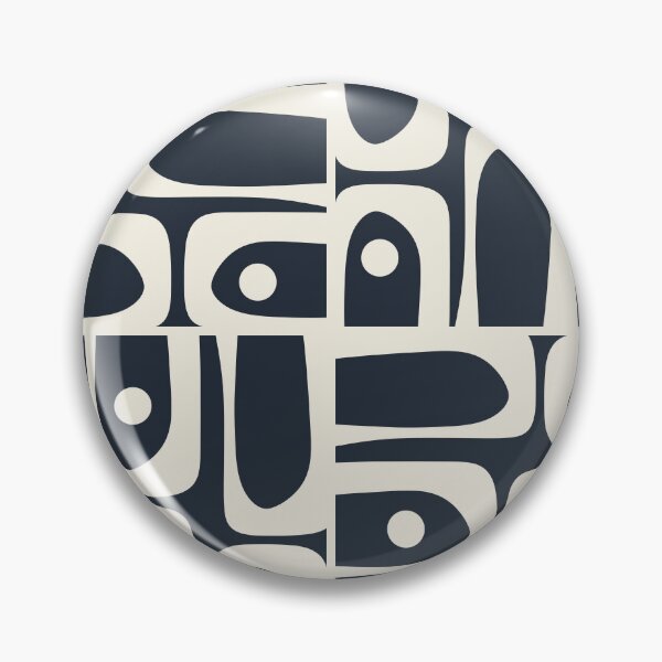Item preview, Mid Century Modern Abstract Piquet Multi Pattern in Dark Navy and Off White designed and sold by kierkegaard.