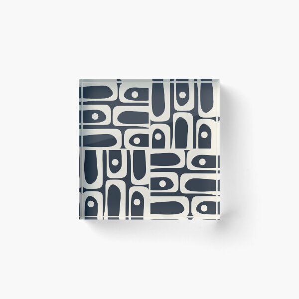 Item preview, Mid Century Modern Abstract Piquet Multi Pattern in Dark Navy and Off White designed and sold by kierkegaard.