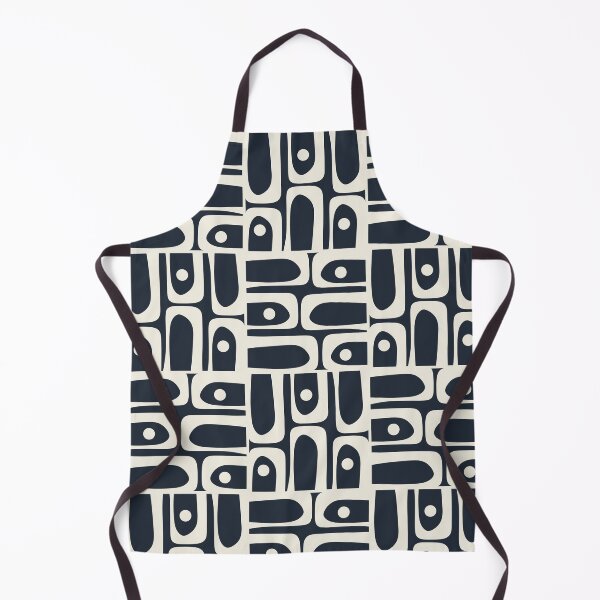Item preview, Mid Century Modern Abstract Piquet Multi Pattern in Dark Navy and Off White designed and sold by kierkegaard.