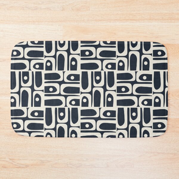 Item preview, Mid Century Modern Abstract Piquet Multi Pattern in Dark Navy and Off White designed and sold by kierkegaard.