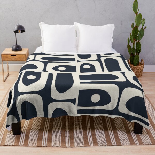 Item preview, Mid Century Modern Abstract Piquet Multi Pattern in Dark Navy and Off White designed and sold by kierkegaard.