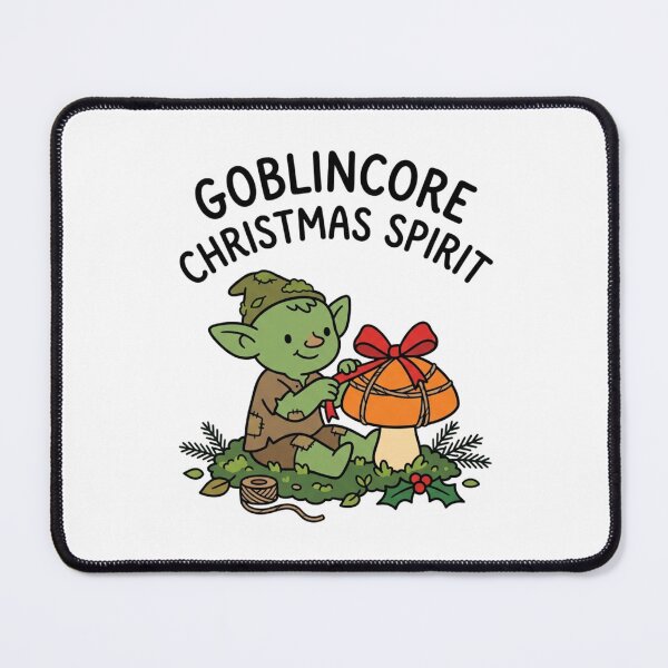 Item preview, Goblincore Christmas Spirit Cute Goblin Wrapping Mushroom Holiday designed and sold by raedattia.