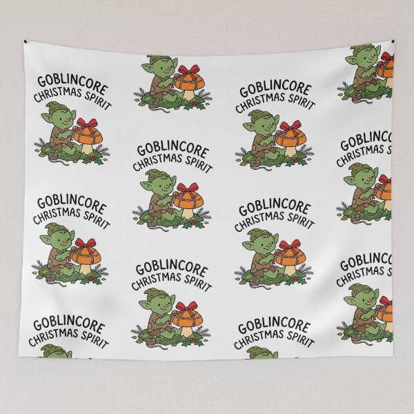 Item preview, Goblincore Christmas Spirit Cute Goblin Wrapping Mushroom Holiday designed and sold by raedattia.