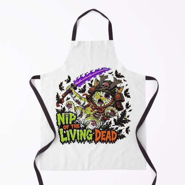 Item preview, Zombie Samurai Halloween Cat With Flaming Katana designed and sold by chattsuede.