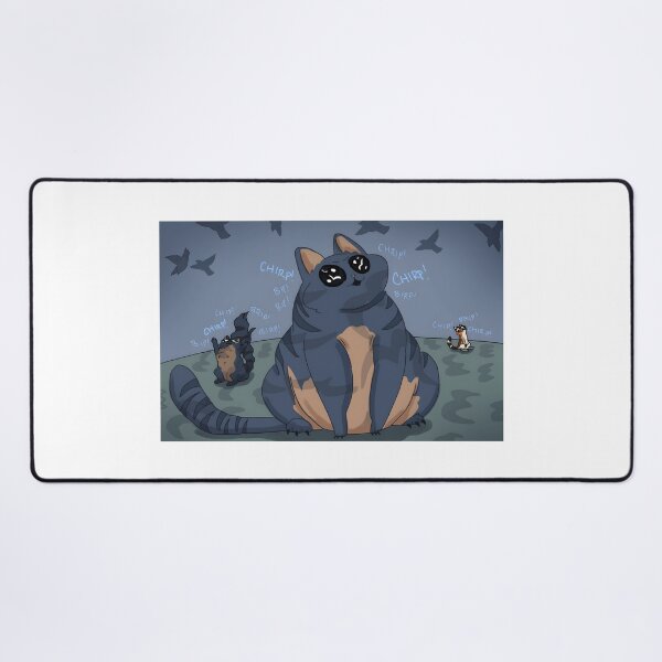 Item preview, Chubby Tabby Cat with Birds and Chirping Cats designed and sold by Catsi-Nook-Art.