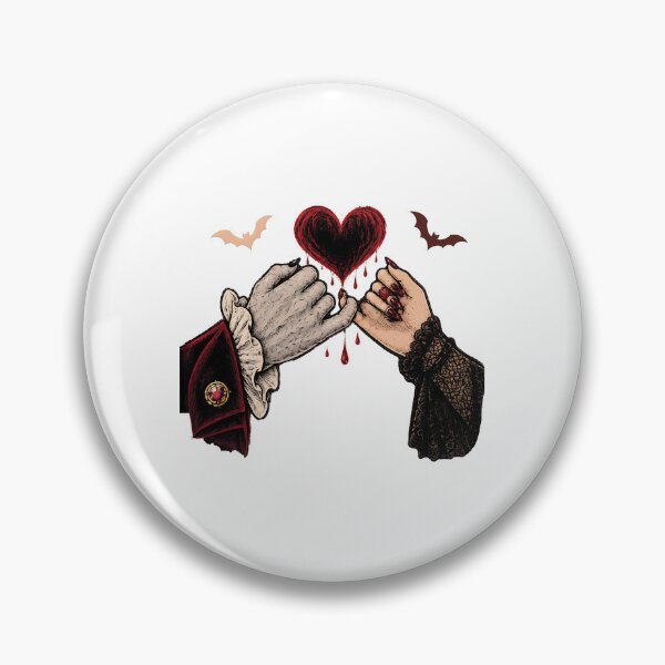 Item preview, Gothic Vampire Couple Pinky Promise Dripping Heart Halloween Design designed and sold by MAPDDesigns.