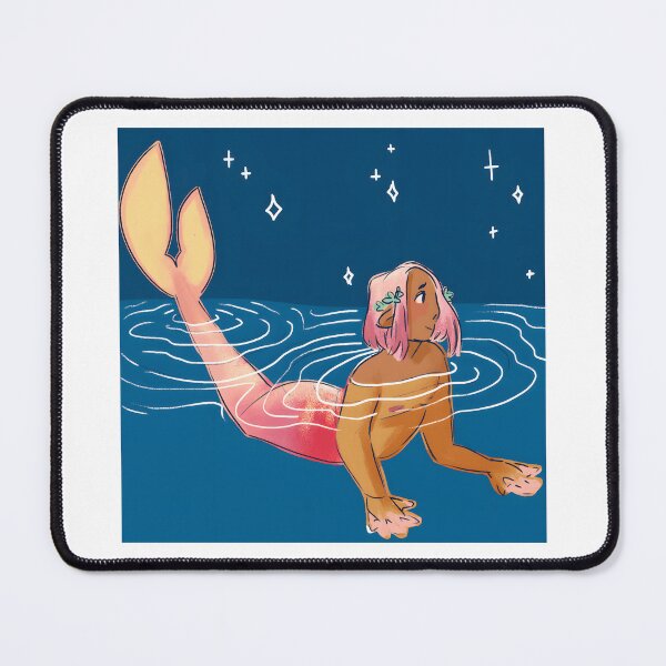 Item preview, Calm Mermaid with Pink Hair and Floral Accessories designed and sold by Catsi-Nook-Art.