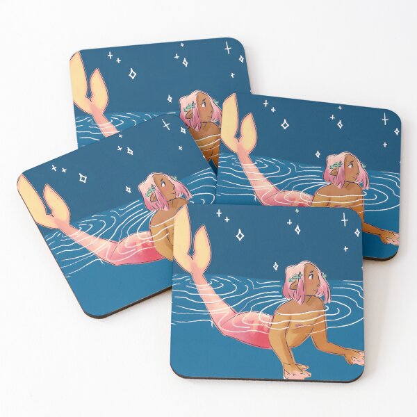 Item preview, Calm Mermaid with Pink Hair and Floral Accessories designed and sold by Catsi-Nook-Art.