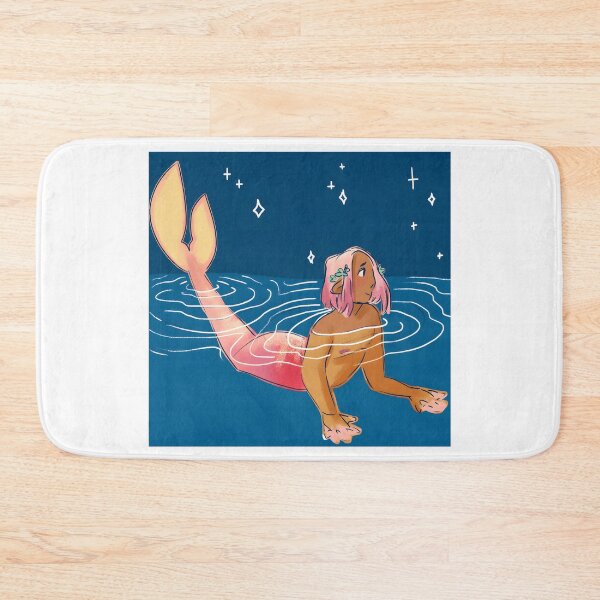 Item preview, Calm Mermaid with Pink Hair and Floral Accessories designed and sold by Catsi-Nook-Art.