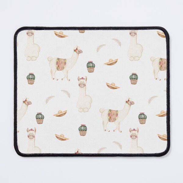Item preview, Cute Watercolor Llamas Cacti and Sombreros Cream Fiesta Pattern designed and sold by svitlaarty.