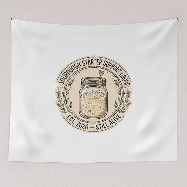 Item preview, Sourdough Starter Support Group Est 2020 Still Alive Bread Baker Badge designed and sold by Clear Vibe.