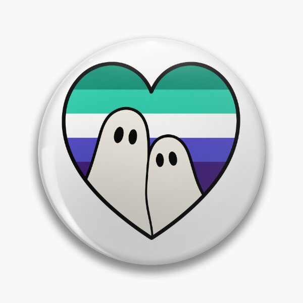 Item preview, Gay Men Ghost love – Halloween LGBTQ Pride Heart designed and sold by Cannaxes Studio.