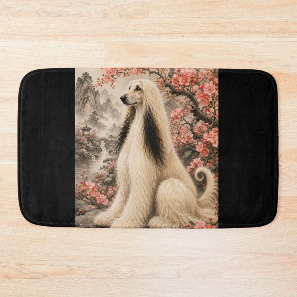 Item preview, Afghan Hound in Wisteria Garden – Elegant Asian Floral Art designed and sold by ManJiangHong.