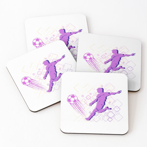 Item preview, Retro Soccer Pixel Art - 90s Arcade Synthwave Football Graphic - Purple Edition designed and sold by SunandShade.