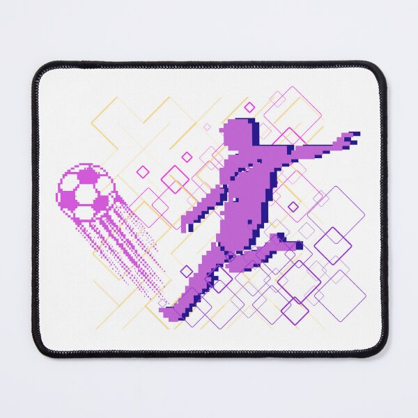 Item preview, Retro Soccer Pixel Art - 90s Arcade Synthwave Football Graphic - Purple Edition designed and sold by SunandShade.