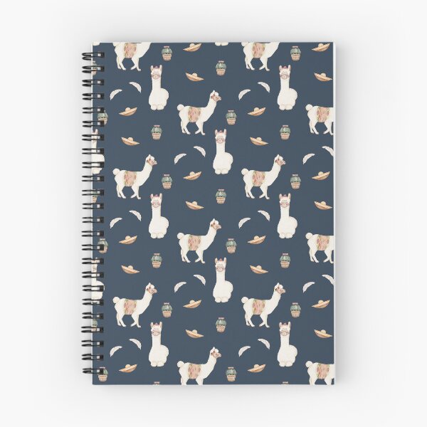 Item preview, Cute Watercolor Llamas Cacti and Sombreros Navy Blue Fiesta Pattern designed and sold by svitlaarty.