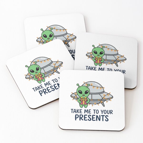 Item preview, Take Me To Your Presents Cute Alien Christmas UFO Holiday Pun Sci-Fi Humor designed and sold by raedattia.