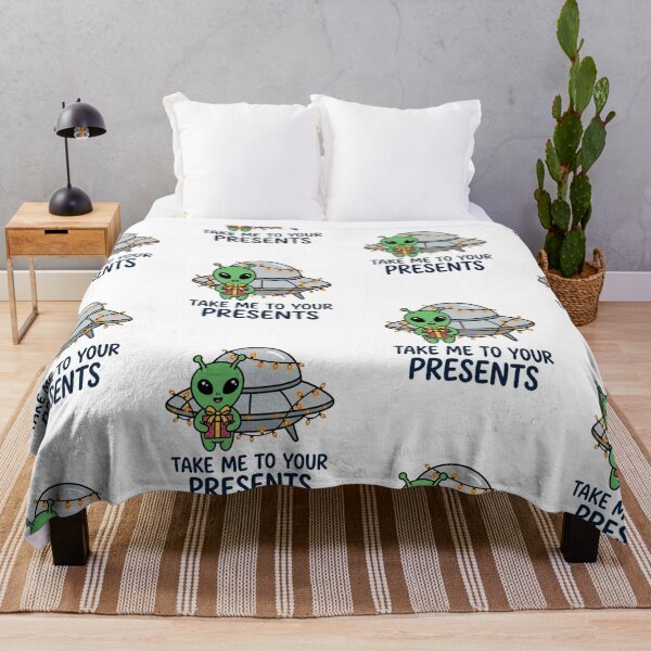Item preview, Take Me To Your Presents Cute Alien Christmas UFO Holiday Pun Sci-Fi Humor designed and sold by raedattia.