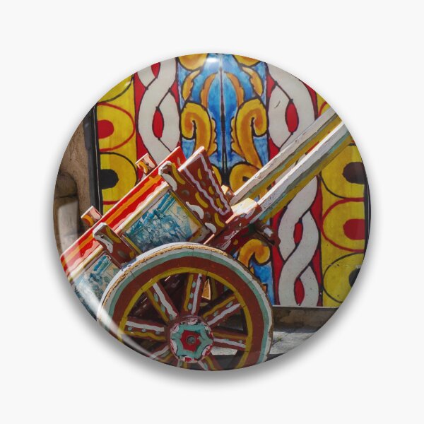 Item preview, Colorful Traditional Wooden Cart With Hand-Painted Wheels And Ornate Folk Patterns designed and sold by Nmallia.