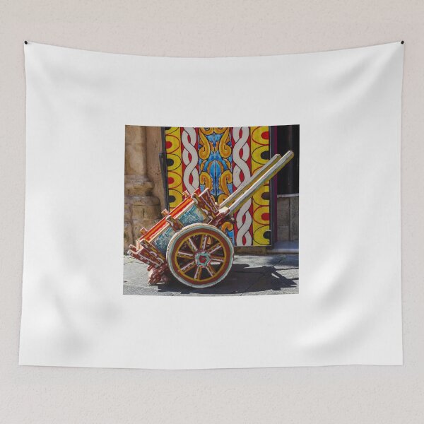 Item preview, Colorful Traditional Wooden Cart With Hand-Painted Wheels And Ornate Folk Patterns designed and sold by Nmallia.