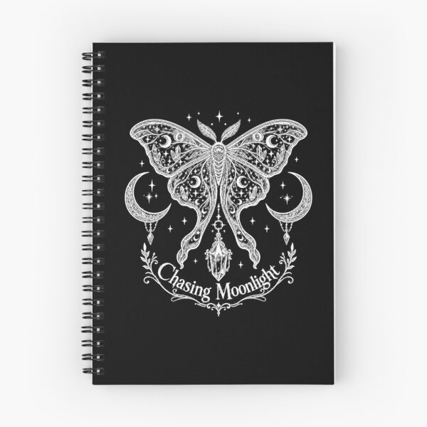 Item preview, Chasing Moonlight — Luna Moth with Crescent Moons and Crystal designed and sold by CosmicFlora Studio.