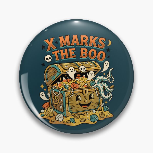 Item preview, "X Marks the Boo" Haunted Treasure Chest − Halloween Pirate Coastal Design designed and sold by Sea Gem.
